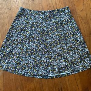 Ann Taylor LOFT Multicolor Floral Elastic Waist Skirt